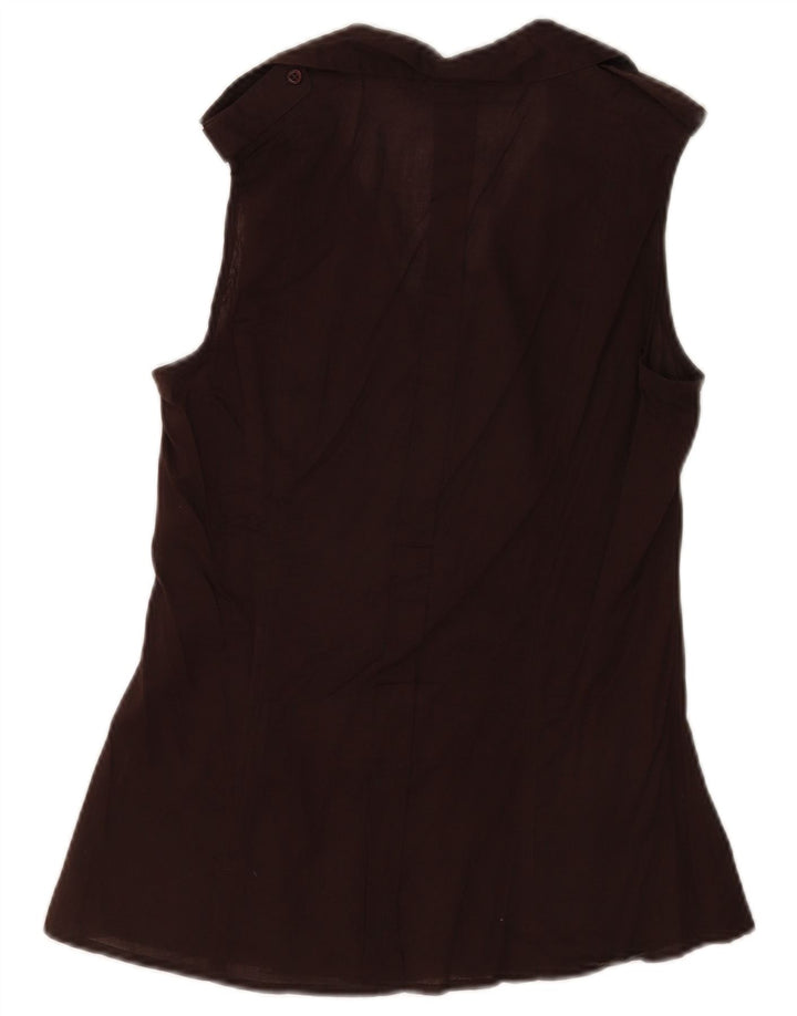 Zara Chemise sans manches pour femme UK 12 Marron moyen