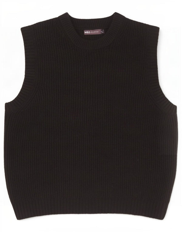 Marks & Spencer Mens Vest Tank Top Medium Black Polyester