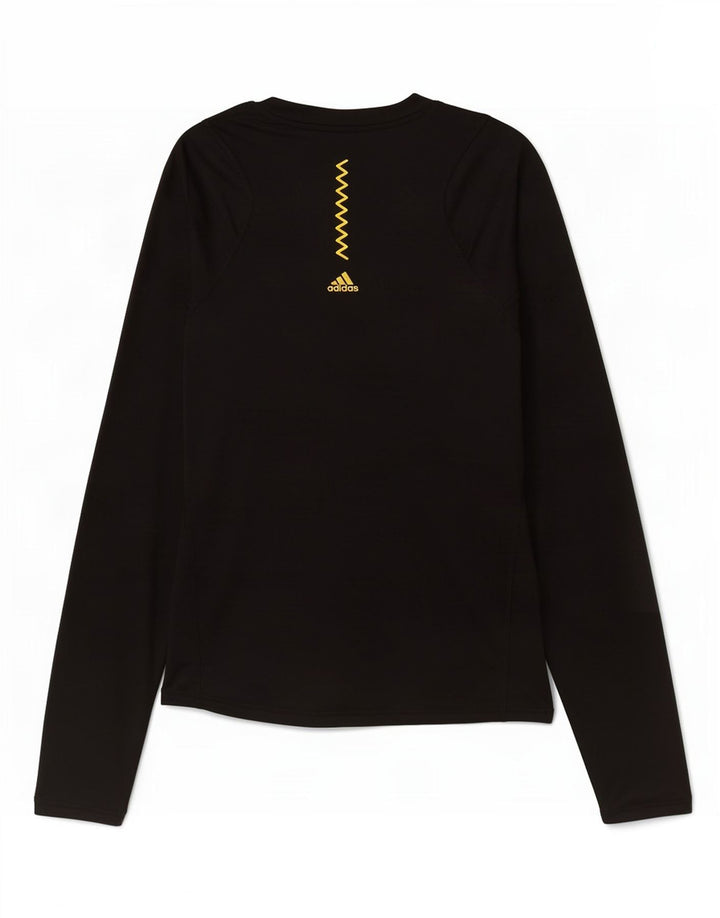 Adidas Haut graphique à manches longues pour femme UK 8/10 Petit Noir Polyester
