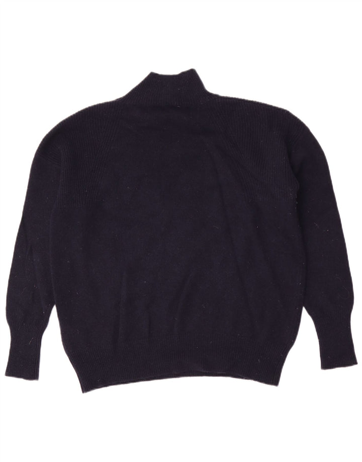 Joules Pull col roulé pour femme UK 12 en laine bleu marine moyen