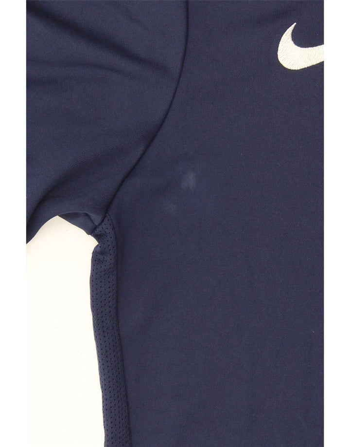 Nike Hommes Dri Fit T-Shirt Haut Petit Bleu Marine Polyester