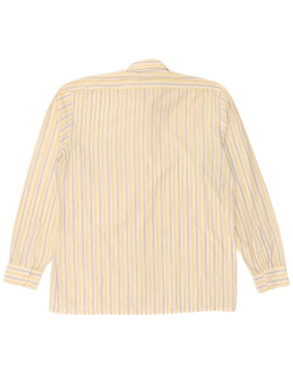 vintage Chemise Homme Taille 39 Rayé Jaune Moyen