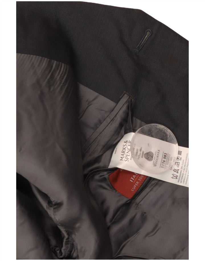 Marks & Spencer Veste blazer à 3 boutons pour homme UK 46 3XL Bleu marine Laine