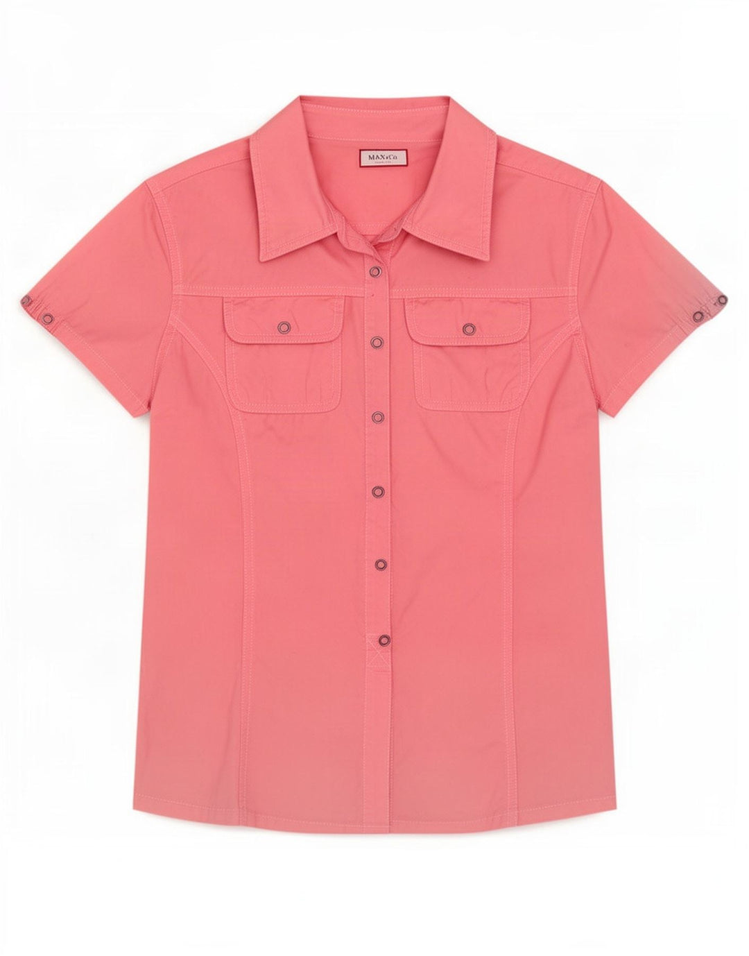 Max & Co. Chemise pull à manches courtes pour femme UK 10 Petit coton rose