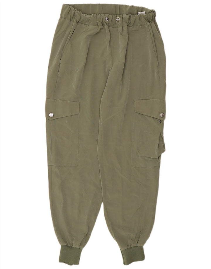 Zara Pantalon Cargo Joggers Femme Petit W28 L27 Kaki Polyester