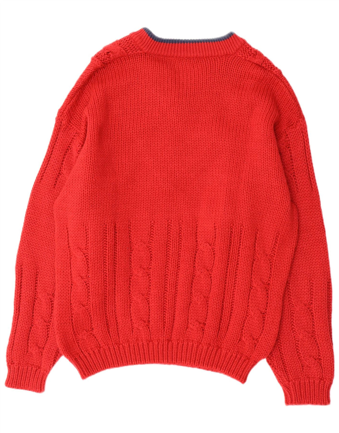 Consenso Pull graphique à col en V pour homme en laine color block rouge moyen