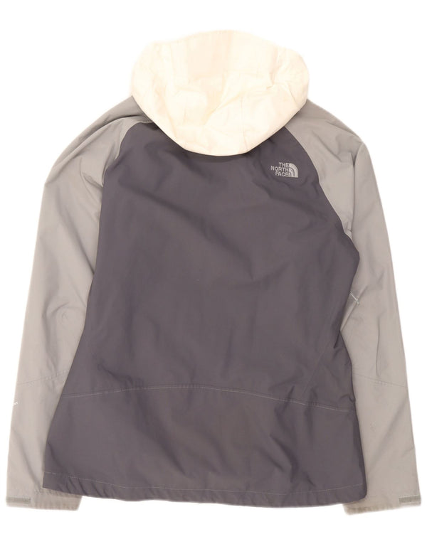 Hugo Boss Veste de pluie à capuche pour femme UK 16 Large Gris Colorblock Nylon