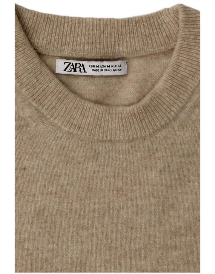 Zara Pull Col Rond Homme Beige Moyen