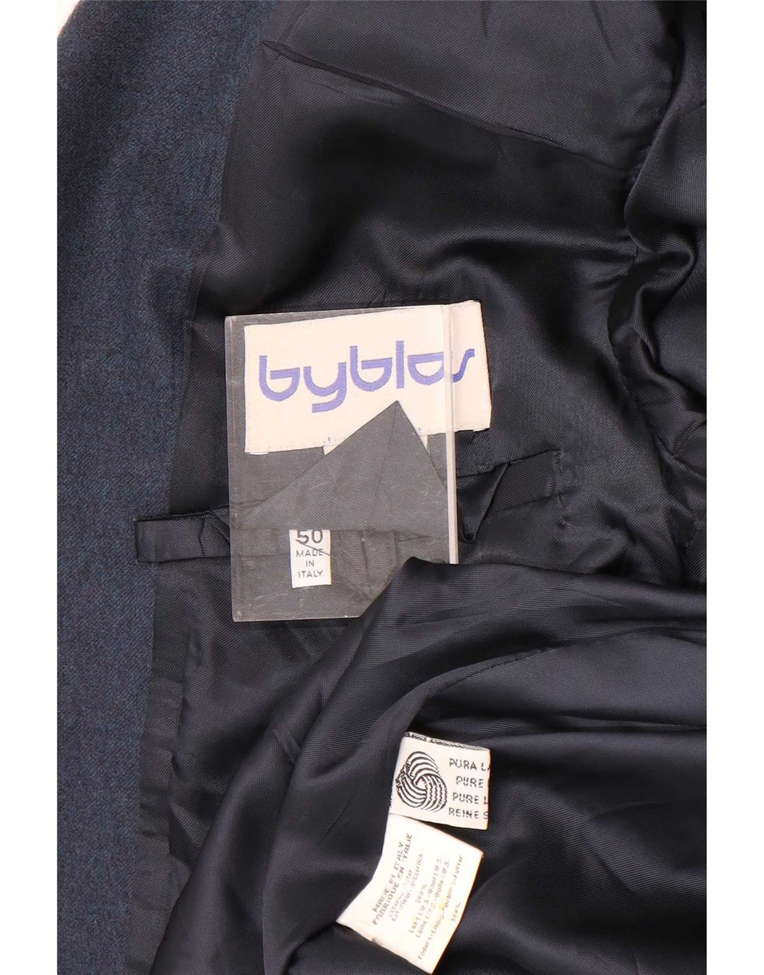 Byblos Veste Blazer 2 Boutons Homme IT 50 Grande Laine Bleu Marine