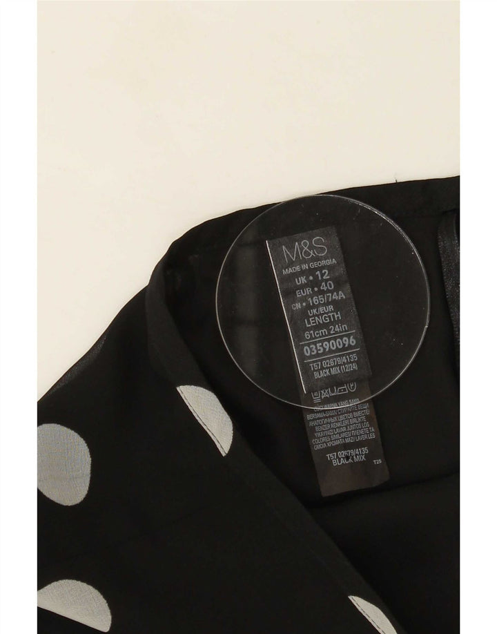 Marks & Spencer Jupe trapèze pour femme UK 12 Medium W30 Noir à pois