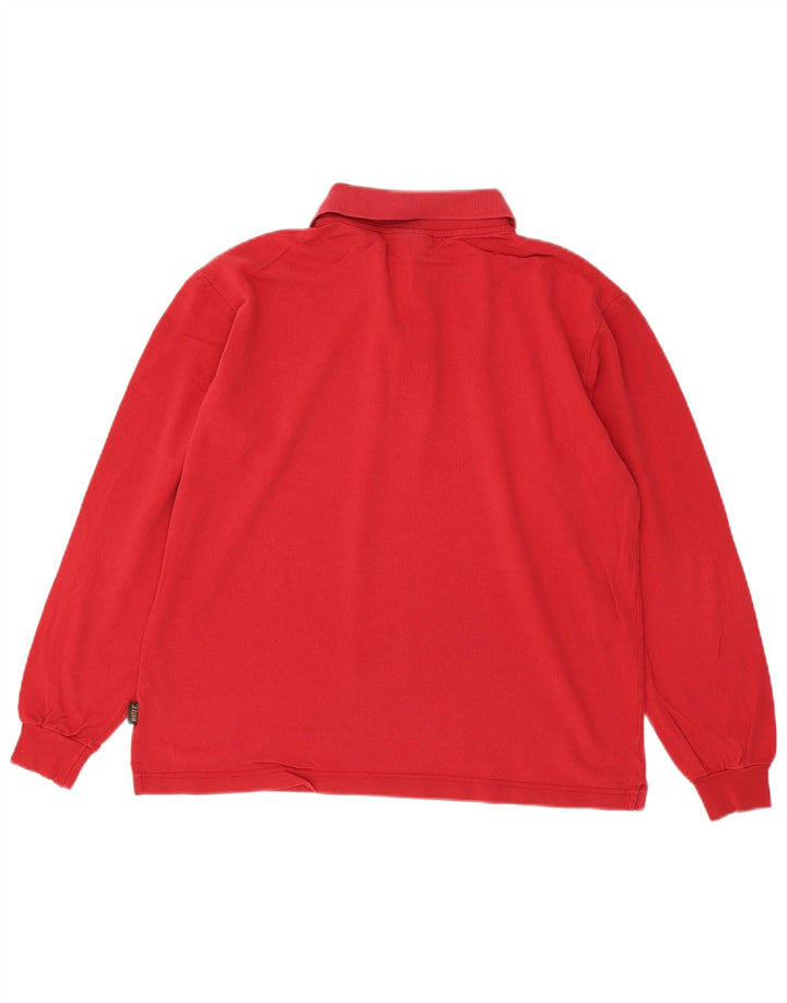 Polo à manches longues pour hommes Rifle en coton rouge moyen