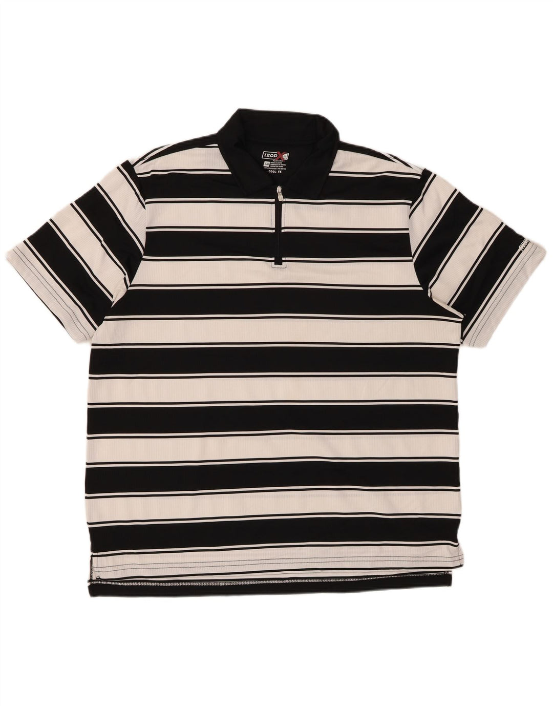 IZOD Polo Rugby Homme Large Noir Rayé Polyester