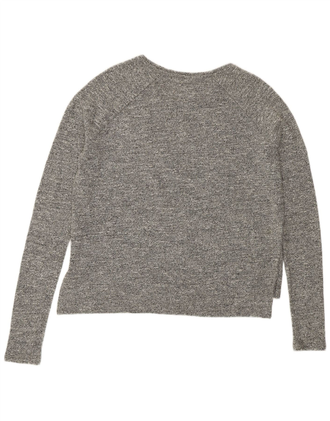SUPERDRY Haut graphique surdimensionné à manches longues pour femme UK 10 Petit Gris Coton