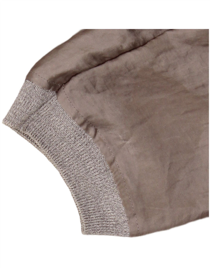 Zara Womens Crop Long Sleeve Blouse Top UK 14 Gris Moyen