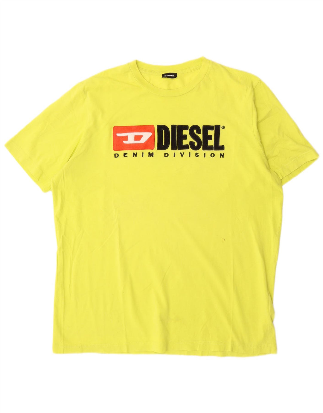 Diesel T-Shirt Graphique Top XL Jaune Coton Homme