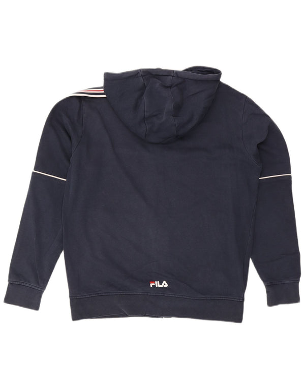 Fila Sweat à Capuche Zippé Graphique Homme Bleu Marine Rayé Moyen