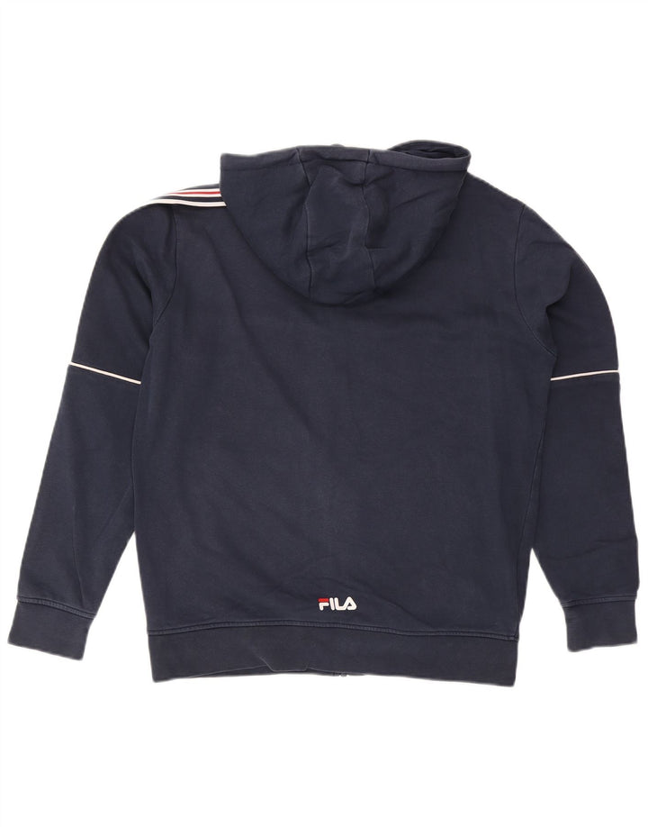 Fila Sweat à Capuche Zippé Graphique Homme Bleu Marine Rayé Moyen
