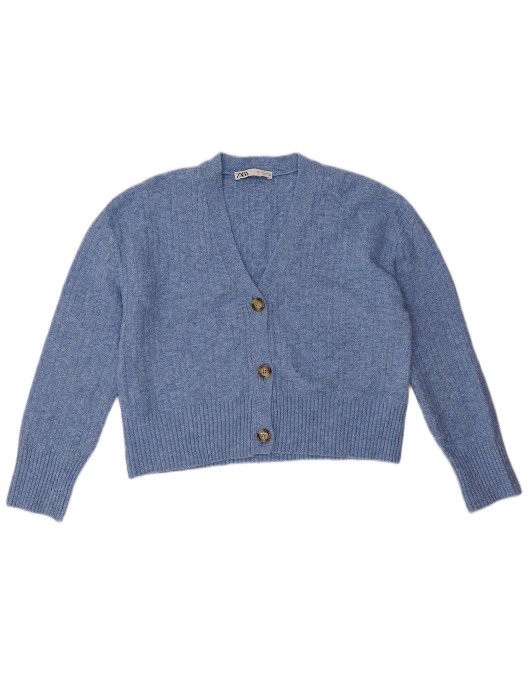 Zara Cardigan surdimensionné pour femme UK 10 Petit Bleu Polyester