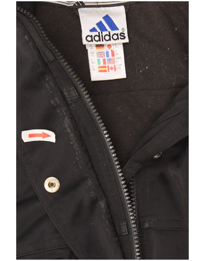 ADIDAS Veste de survêtement à capuche surdimensionnée pour femme UK 14 Large Noir