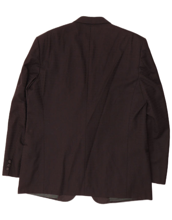 Valentino Veste Blazer 1 Bouton Homme IT 56 3XL Laine Rayée Noir