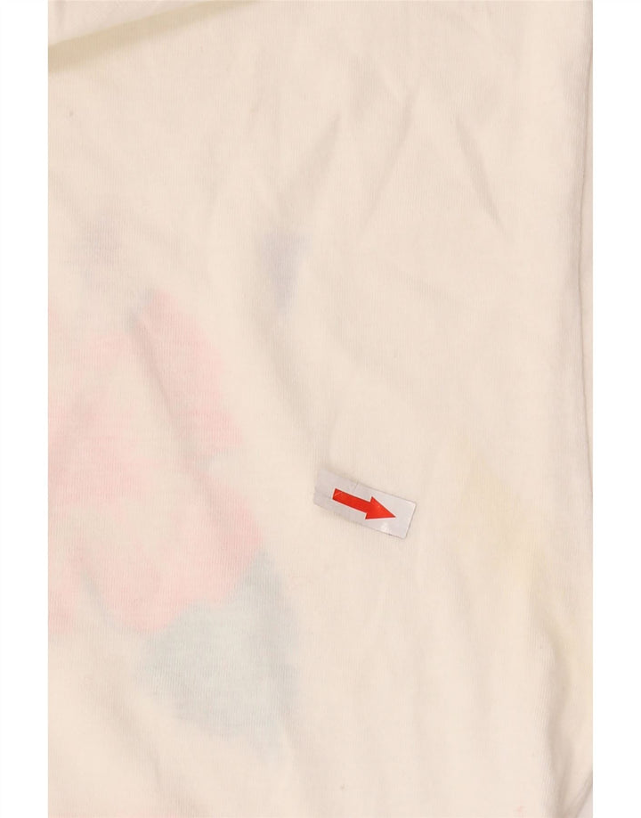 T-shirt graphique vintage pour hommes, haut floral blanc moyen