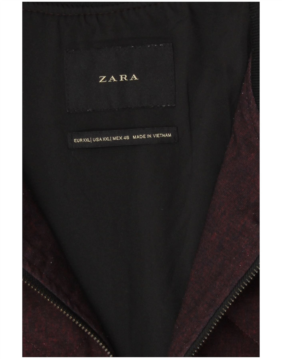 Zara Veste bomber matelassée pour homme UK 44 2XL Bordeaux
