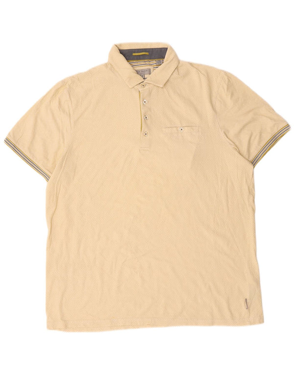 Ted Baker Polo Homme Taille 5 XL Jaune Spotted Coton
