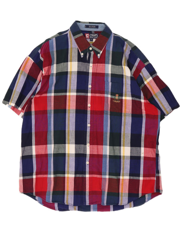 Chaps Ralph Lauren Chemise à manches courtes pour homme XL en coton à carreaux multicolores