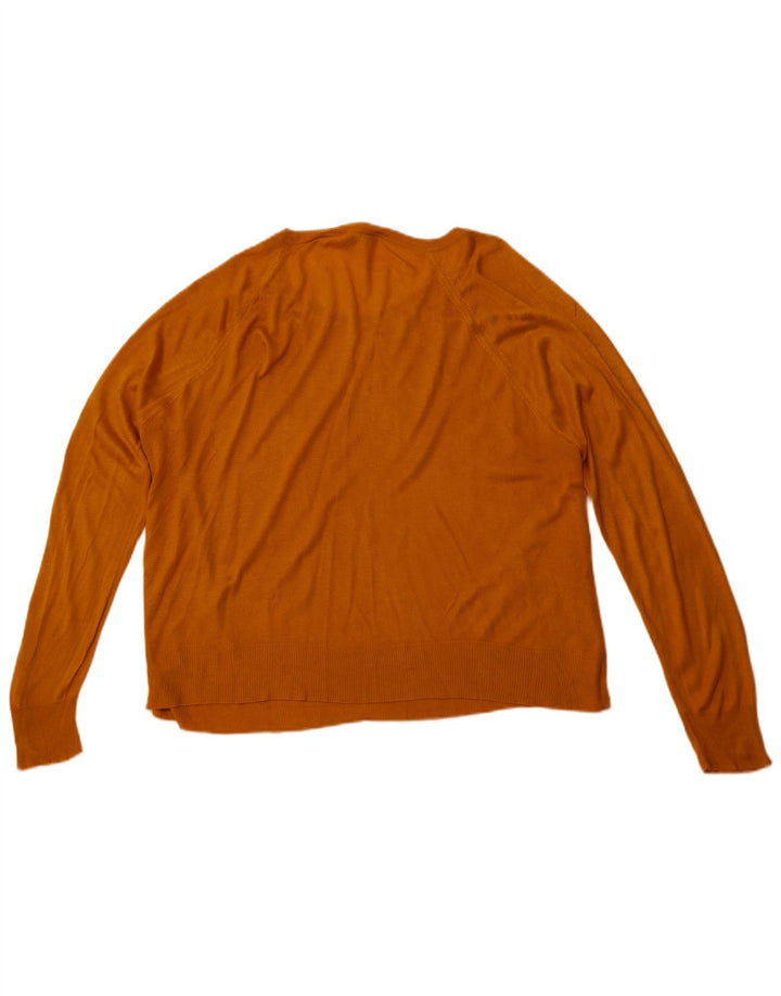 ZARA Femme Pull Col Bateau UK 18 XL Orange Synthétique
