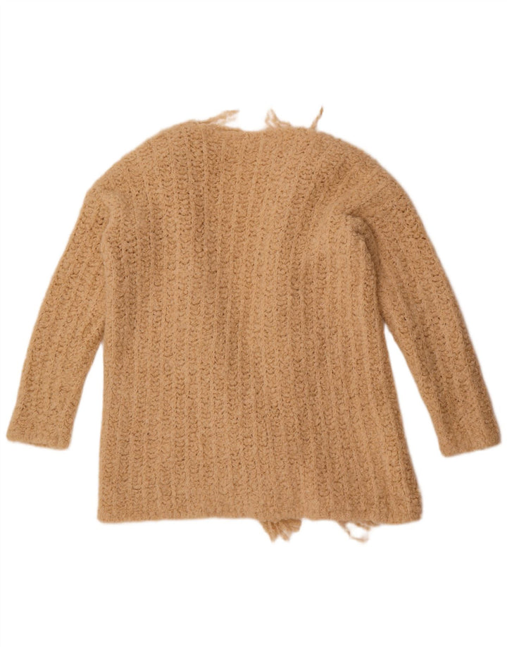 Kontatto Pull Cardigan Ouvert pour Femme UK 16 Grand Acrylique Beige