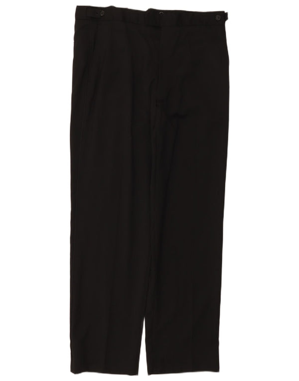 Marks & Spencer Pantalon de Costume Droit Homme W34 L31 Laine Noir