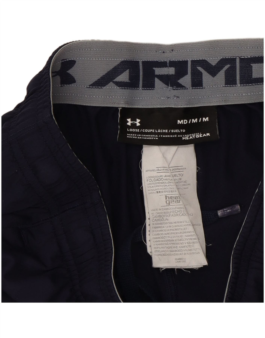 Under Armour Short de Sport Heat Gear Homme Bleu Marine Moyen Polyester