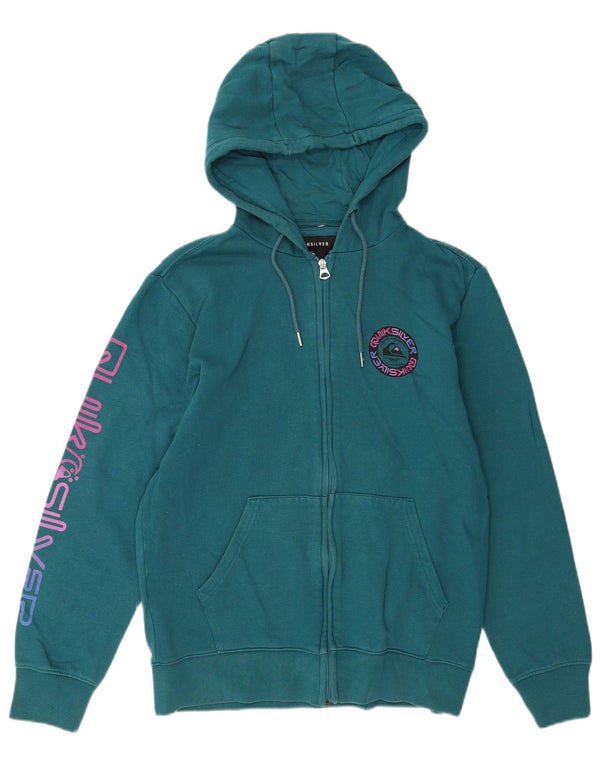 Quiksilver Pull à Capuche Graphique Zippé Homme Bleu Moyen Coton
