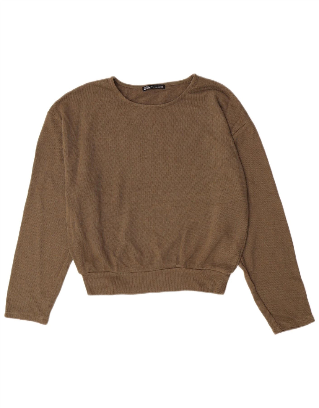 ZARA Femme Sweatshirt Jumper UK 12 Medium Brown Viscose