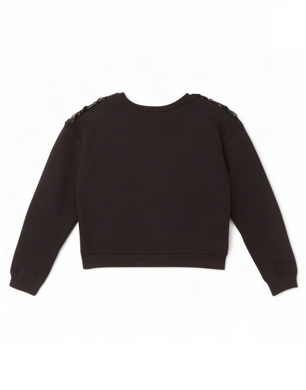 Hollister Sweat-shirt court pour femme UK 16 Large Noir