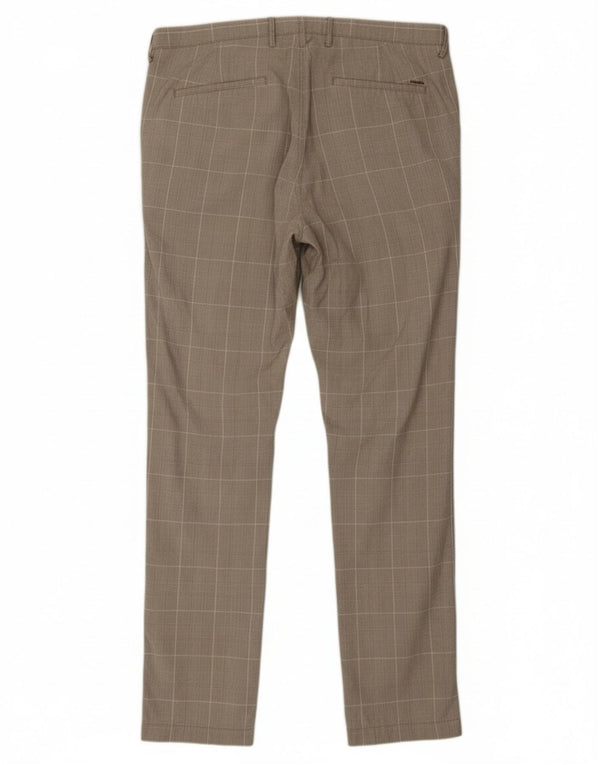 Hugo Boss Pantalon chino coupe slim pour homme IT 52 XL W36 L33 Gris pied-de-poule