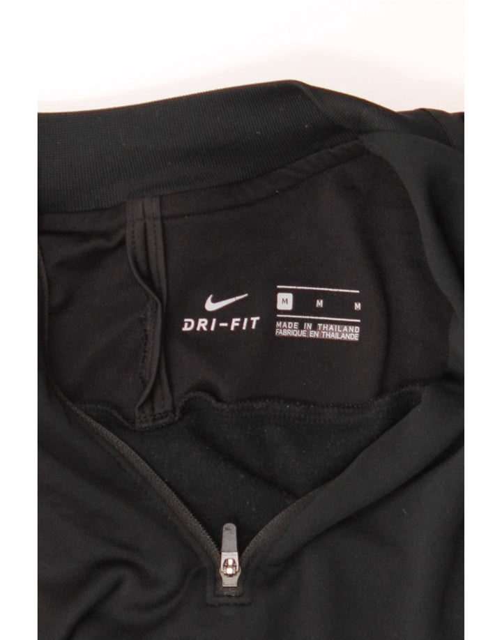 Haut de survêtement Nike Dri Fit Zip Neck pour homme, color block, noir moyen