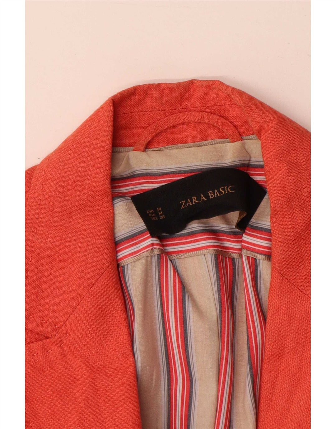 Zara Veste Blazer 1 Bouton Femme UK 12 Orange Moyen