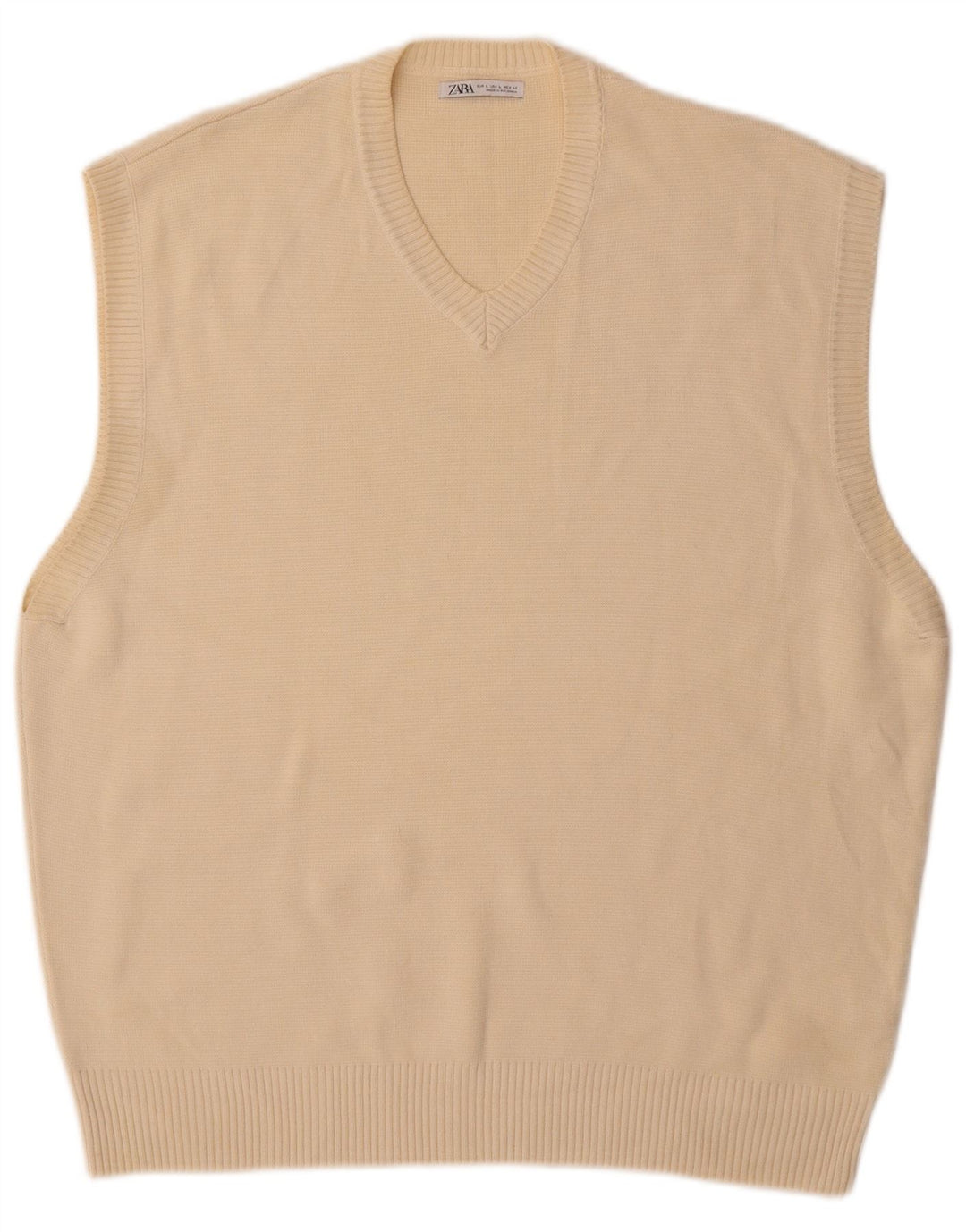 Zara Homme Gilet Débardeur Grand Coton Beige