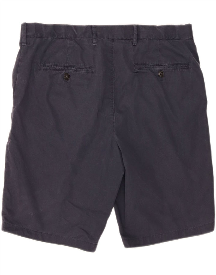 Marks & Spencer Short Chino Homme W34 Large Bleu Marine Coton