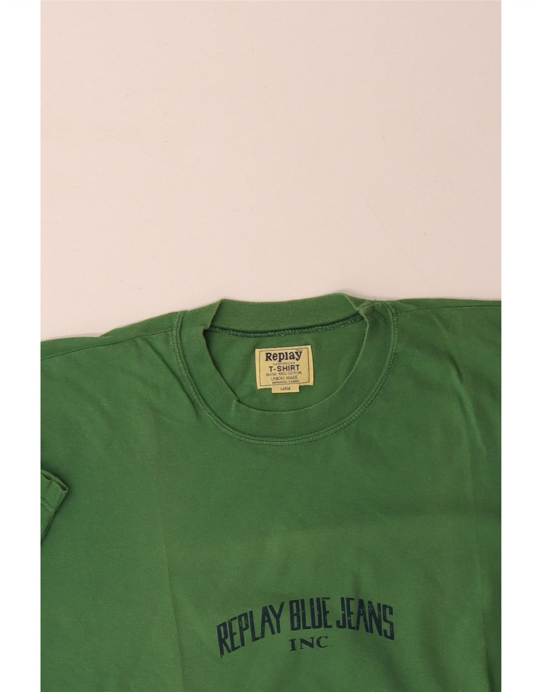 REPLAY T-Shirt Graphique Haut Large Vert Coton Homme