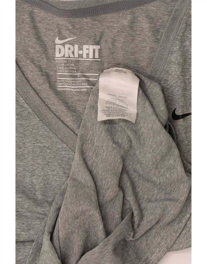 Nike Womens T-Shirt Top UK 10 Small Gris Moucheté Polyester