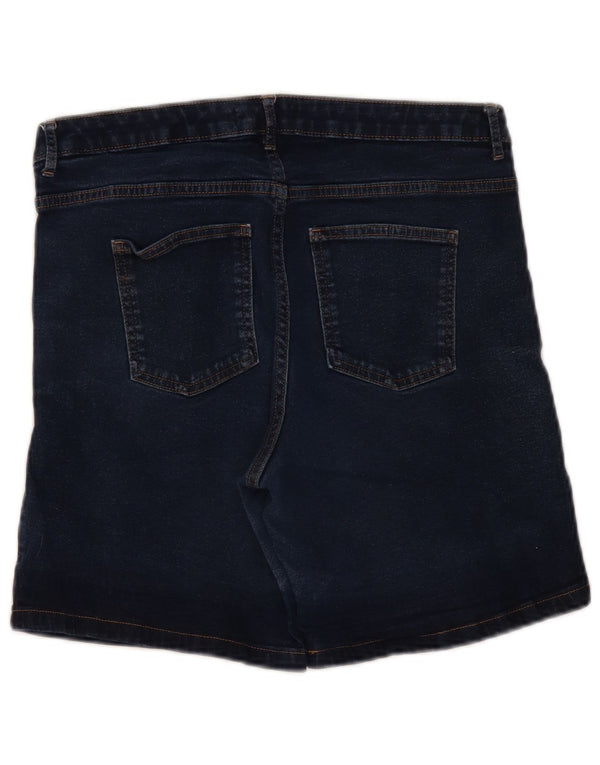 Marks & Spencer Short en jean pour femme UK 14 Large W34 Bleu marine Coton