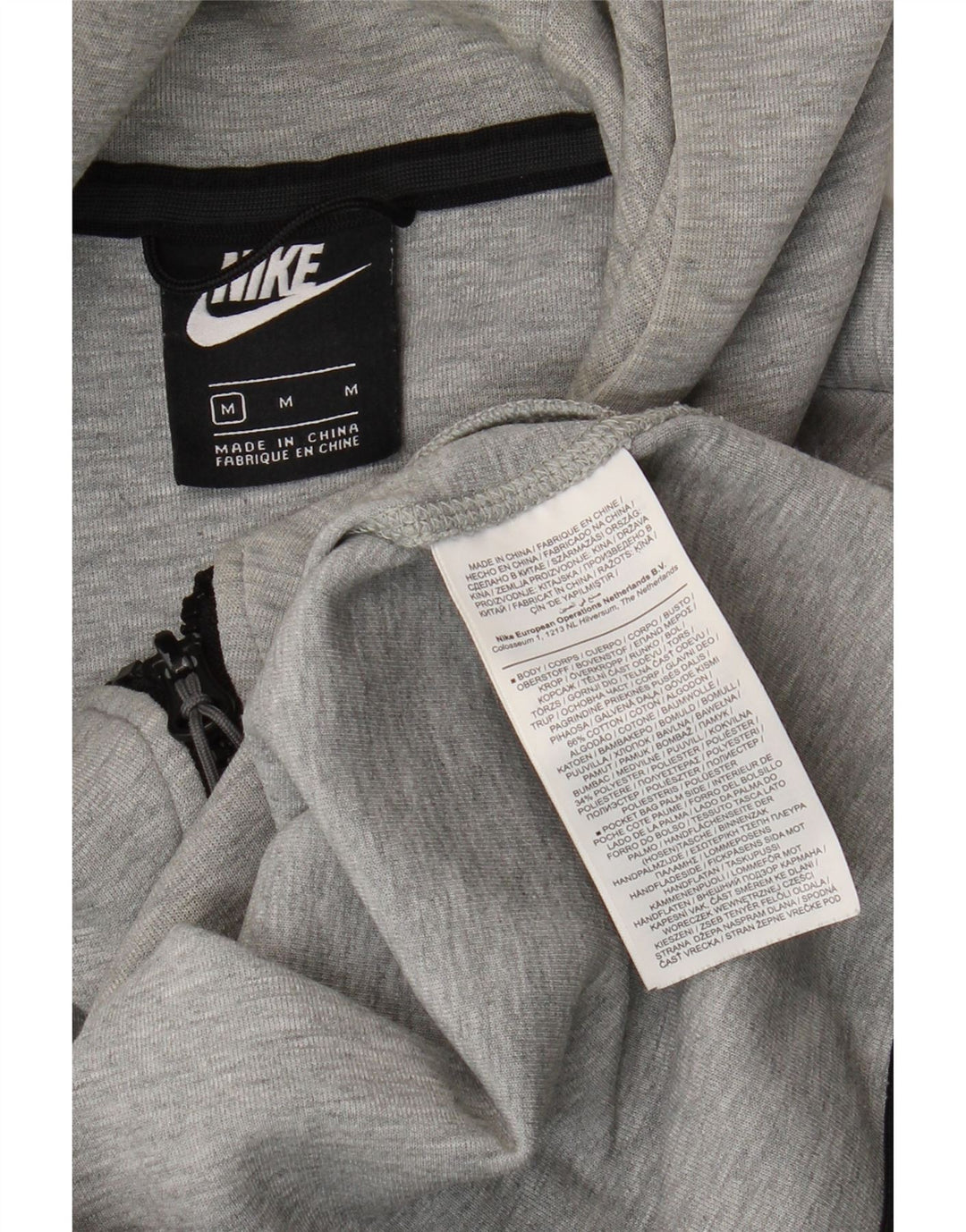 Nike Pull à capuche zippé en coton gris moyen pour homme