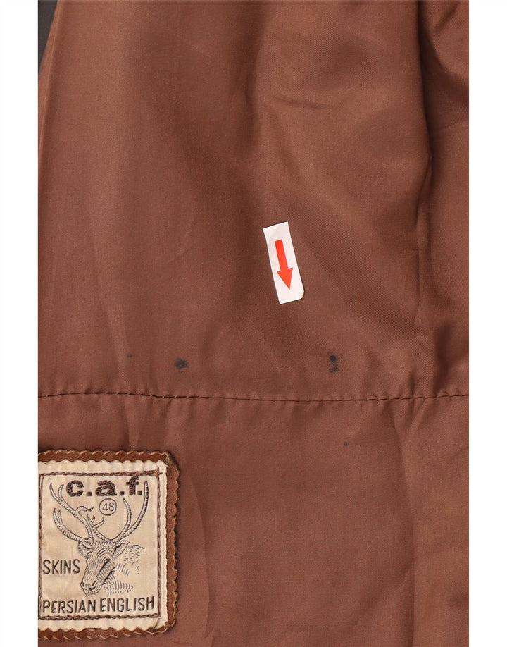 veste en cuir femme vintage UK 10 Petit cuir noir