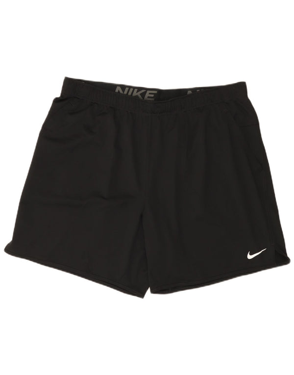 Nike Short de sport Dri Fit pour homme 2XL Noir Polyester