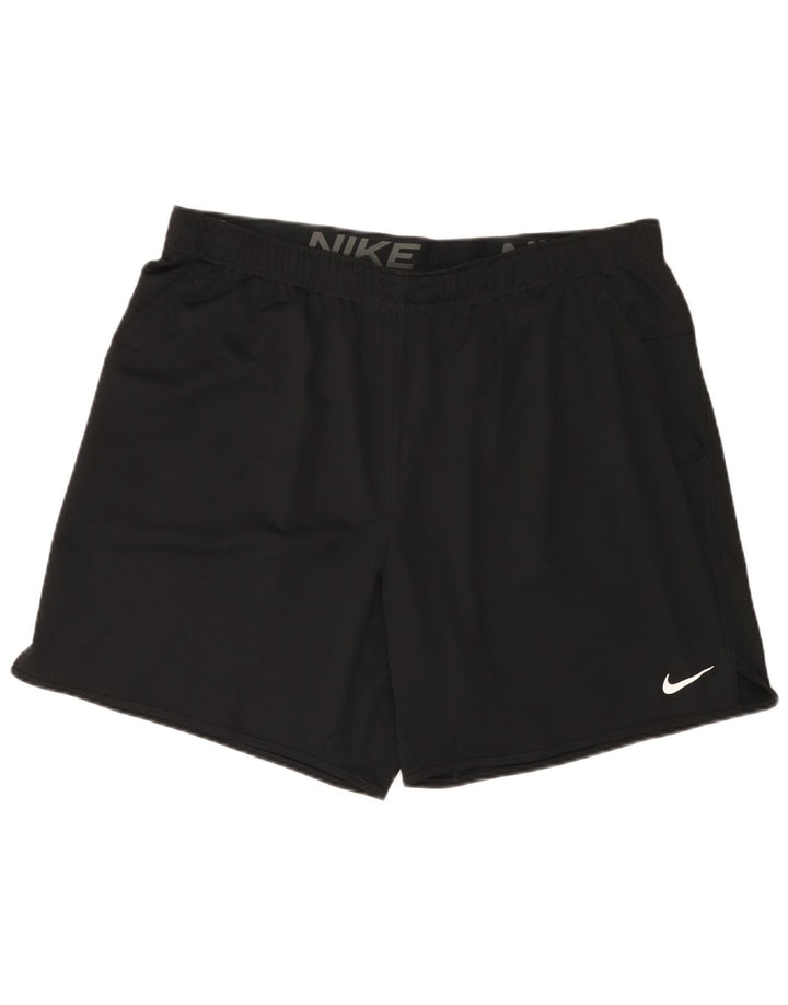 Nike Short de sport Dri Fit pour homme 2XL Noir Polyester