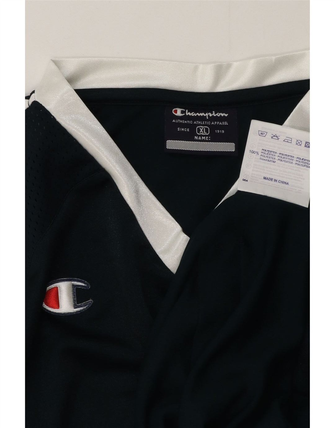 Champion T-Shirt Homme Top XL Bleu Marine Colorblock Polyester