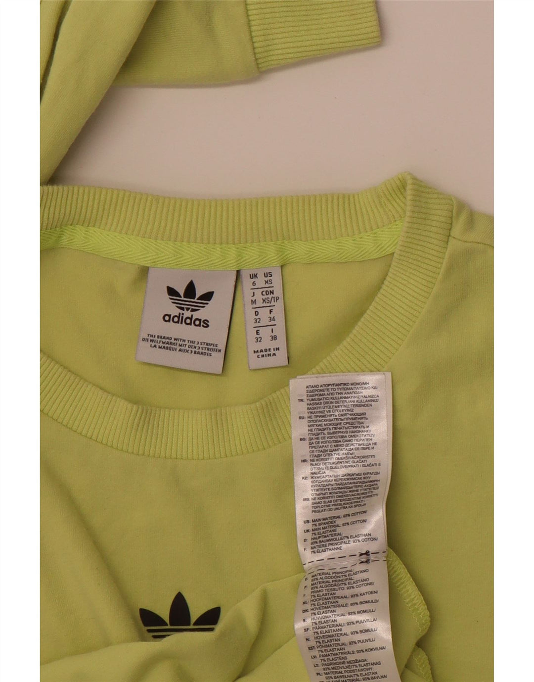 ADIDAS Haut graphique à manches longues pour femme UK 6 XS Vert Coton