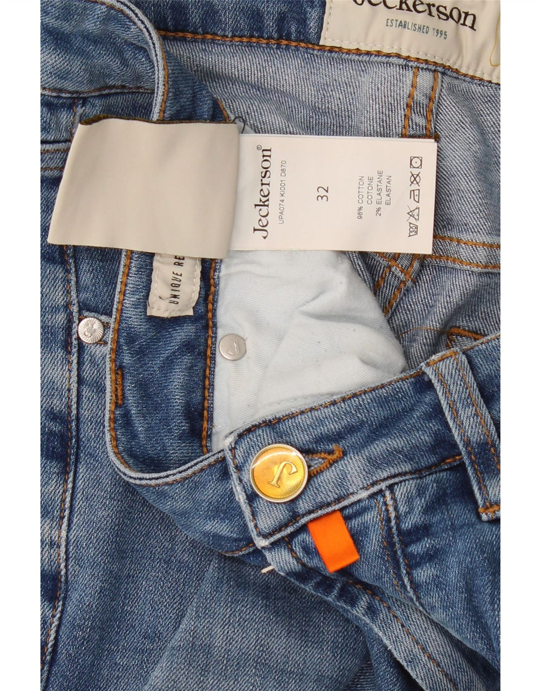 JECKERSON Mens Slim Jeans W32 L32 Blue Cotton Vintage Jeckerson and Second-Hand Jeckerson from Messina Hembry 